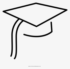 Mortar Board Coloring Page - Line Art, HD Png Download, Transparent PNG