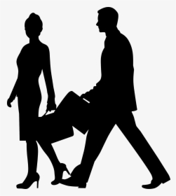Compliment, Couple, Silhouette, Flattering, Catcalling, - Silhouette Walking Business Man, HD Png Download, Transparent PNG