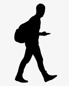 Man, Walking, Silhouette, Bag - People Walking Silhouette Png, Transparent Png, Transparent PNG