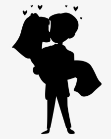 Wedding Love Couple Silhouettes Clip Art - Love Couple Png Logo, Transparent Png, Transparent PNG