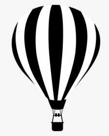 Black And White Silhouette - Hot Air Balloon Black And White, HD Png Download, Transparent PNG