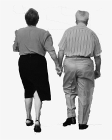 Old Couple Walking - Clipart Walking Holding Hands, HD Png Download, Transparent PNG