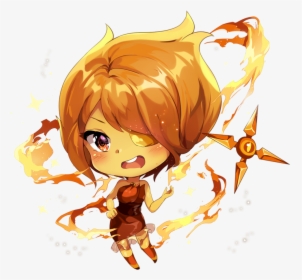 Transparent Anime Girl With Brown Hair Png - Anime Girl On Fire Transparent, Png Download, Transparent PNG