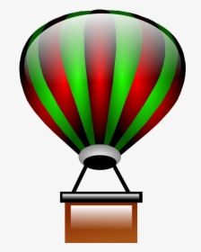 Balloon - Clip - Art - Red & Green Hot Air Balloon Clipart, HD Png Download, Transparent PNG