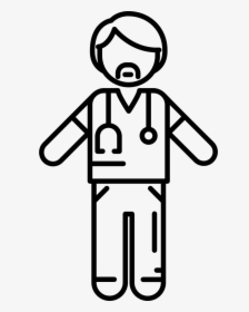 Doctor With Stethoscope - Veterinarian Drawing Easy, HD Png Download, Transparent PNG