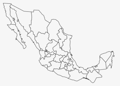 Mexico, America, Map, Geography, Travel, South, Icon - Mexico State Map Blank, HD Png Download, Transparent PNG