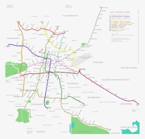 Map Of The Stc Metro Of Mexico City - Atlas, HD Png Download, Transparent PNG