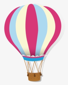 Hot Air Balloon Airplane - Hot Air Balloon Clipart Pink, HD Png Download, Transparent PNG