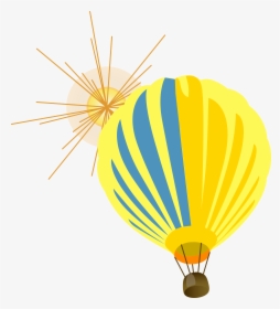 Hot Air Balloon Yellow Vector Clipart Image - Hot Air Balloon Clipart Vector Png, Transparent Png, Transparent PNG