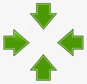 Arrows, Green, Left, Right, Up, Down, Pointing, Icon - 4 Arrows Pointing Inwards Logo, HD Png Download, Transparent PNG