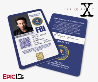 The X-files Inspired Fox Mulder Fbi Special Agent Id - X Files Fbi Id, HD Png Download, Transparent PNG