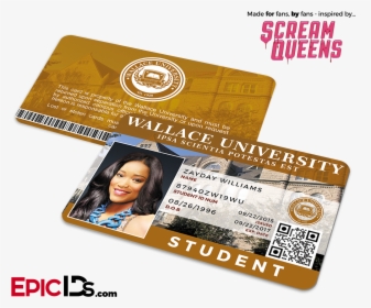 Scream Queens Inspired Wallace University Student Id - Hair Coloring, HD Png Download, Transparent PNG