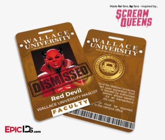 Scream Queens Inspired Wallace University Faculty Id - Scream Queens, HD Png Download, Transparent PNG