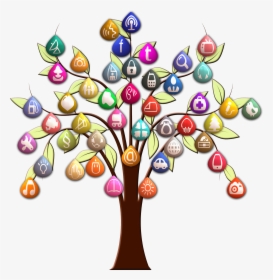Icon Social Media Tree Png, Transparent Png, Transparent PNG