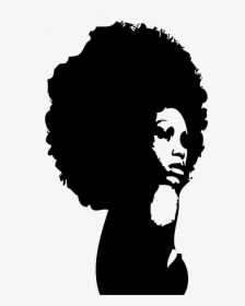 Afro Hair Png Hd - Black Woman Afro Silhouette, Transparent Png, Transparent PNG