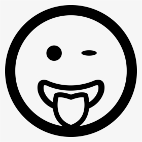 Winking Emoticon Smiling Face With Tongue Out Of The - Smiley Face Smile With Tongue Clipart, HD Png Download, Transparent PNG
