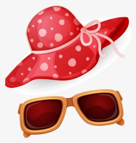 Beach Goggles Sunglasses Seaside Icon Hd Image Free - Sun Hat And Glasses Clipart, HD Png Download, Transparent PNG