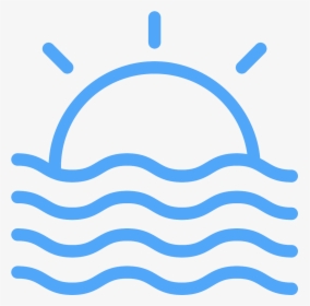 Icon Of Sun Setting Behind Ocean Waves - Ocean Wave Wave Icon Png, Transparent Png, Transparent PNG