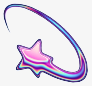 Holo Holographic Shootingstar Stars Star Emoji Iridesce - Aesthetic Shooting Star Png, Transparent Png, Transparent PNG