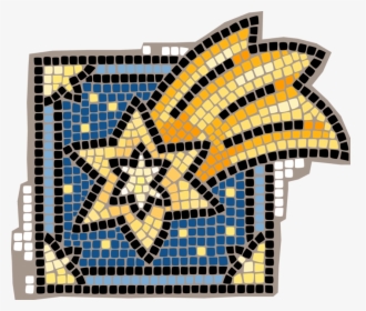 Vector Illustration Of Decorative Mosaic Shooting Star - Shooting Star Mosaic, HD Png Download, Transparent PNG