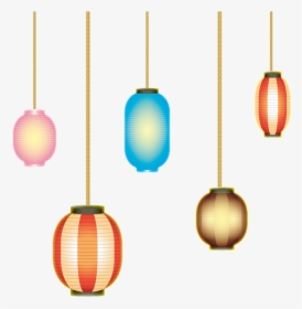 Japanese Paper Lanterns, Lantern String, Lights - Transparent Japan Lantern Png, Png Download, Transparent PNG