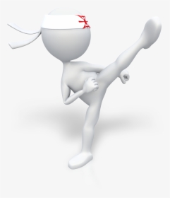Karate Stick Figure - Stick Figure Kicking, HD Png Download, Transparent PNG