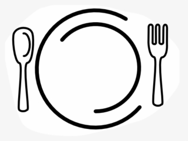 Plate With Knife And Fork Clip Art - Dining Hall Clip Art, HD Png Download, Transparent PNG