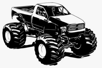 Monster, Truck, Vehicle, Tires, Power, Wheel, Texas - Black And White Monster Truck Png, Transparent Png, Transparent PNG