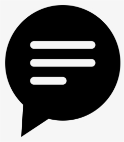 Circular Black Speech Bubble With Text Lines - Black Speech Bubble Icon Png, Transparent Png, Transparent PNG