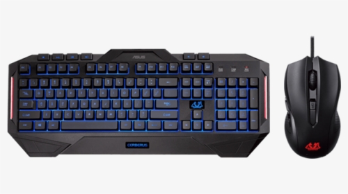 Cerberus Combo, Red/blue Led, 2500 Dpi, Wired Usb, - Asus Cerberus Gaming Keyboard, HD Png Download, Transparent PNG