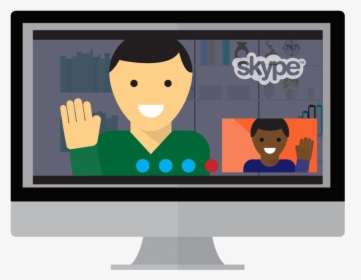 Use New Screen Blur Feature On Skype - Skype Call Illustration, HD Png Download, Transparent PNG