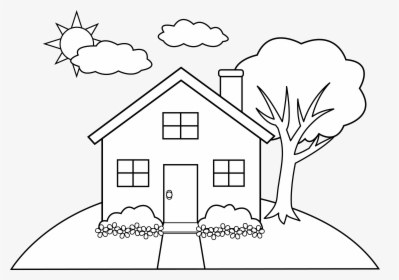 House Line Drawing Clip Art - My House Coloring Page, HD Png Download, Transparent PNG