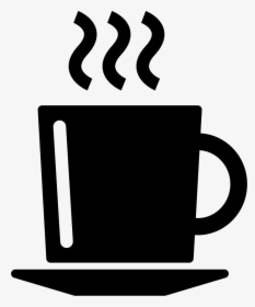 Hot Coffee Cup On A Plate - Hot Cup Icon Png, Transparent Png, Transparent PNG