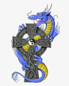 Tattoo Celts Art Arm Dragon Hq Image Free Png Clipart - Dragon And Templar Cross Tattoo, Transparent Png, Transparent PNG