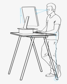 Standing Desk Clip Art Black And White, HD Png Download, Transparent PNG