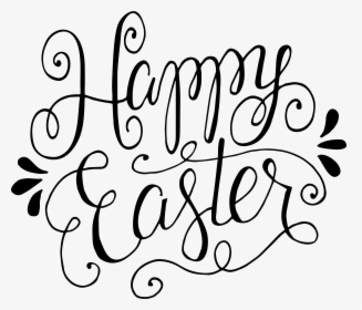 Happy Easter Clipart Black And White, HD Png Download, Transparent PNG