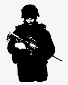 Soldier Png Black , Png Download - Clipart Soldier Silhouette, Transparent Png, Transparent PNG