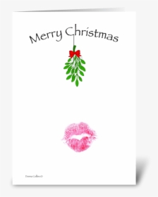 Christmas Mistletoe Kiss Greeting Card - Illustration, HD Png Download, Transparent PNG