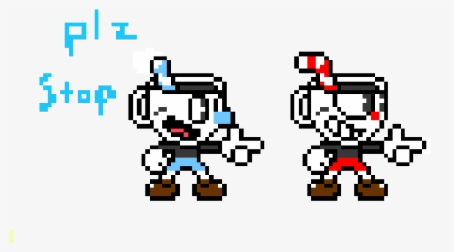 Stop Cuphead And Mugman , Png Download - Cuphead And Mugman Pixel Art, Transparent Png, Transparent PNG
