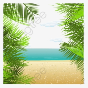 Great Beach Coconut Tree Decorative Background, Coconut - Summer Background, HD Png Download, Transparent PNG