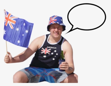 Australian Person With Speach Bubble Sitting Png Image - Man On Australia Day, Transparent Png, Transparent PNG