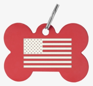 Bone Shaped Tag With Custom American Flag Laser Engraved - Coquelicot, HD Png Download, Transparent PNG