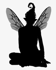 Fairy Sitting Silhouette Clip Arts - Fairy Silhouette Clipart Png, Transparent Png, Transparent PNG