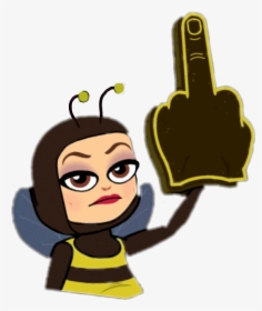 Middlefinger Bitmoji Idgaf Bee - Bee Giving The Finger, HD Png Download, Transparent PNG