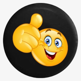 Smiling Thumbs Up Emoji Text Jeep Camper Spare Tire - Thumbs Up Emoji, HD Png Download, Transparent PNG