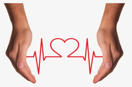 Hands Holding Red Heart With Ecg Line Png Image - Estres En La Salud, Transparent Png, Transparent PNG
