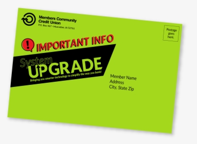 Bright Lime Green Envelope Important Info System Upgrade - Paper, HD Png Download, Transparent PNG