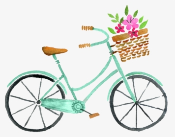 Transparent Material For Cartoon Fresh Bicycles - Watercolor Spring Clipart, HD Png Download, Transparent PNG