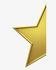 Gold Star Half - Gold Star Template, HD Png Download, Transparent PNG