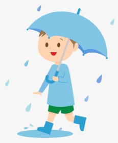 Related For Child With Umbrella Clipart - Boy With Umbrella Clipart, HD Png Download, Transparent PNG
